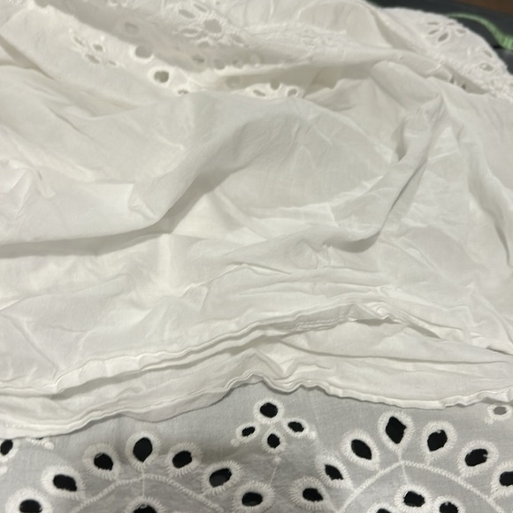 BOSTON PROPER Lace Eyelet Off the Shoulder Corset Tiered Ruffles Dress Size L - Picture 5 of 6